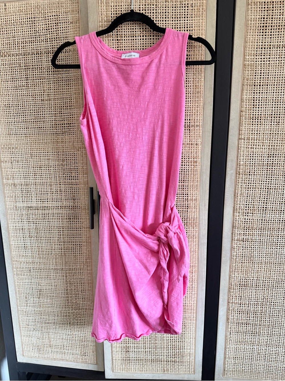 Evereve Pink Tie-Waist Mini Dress